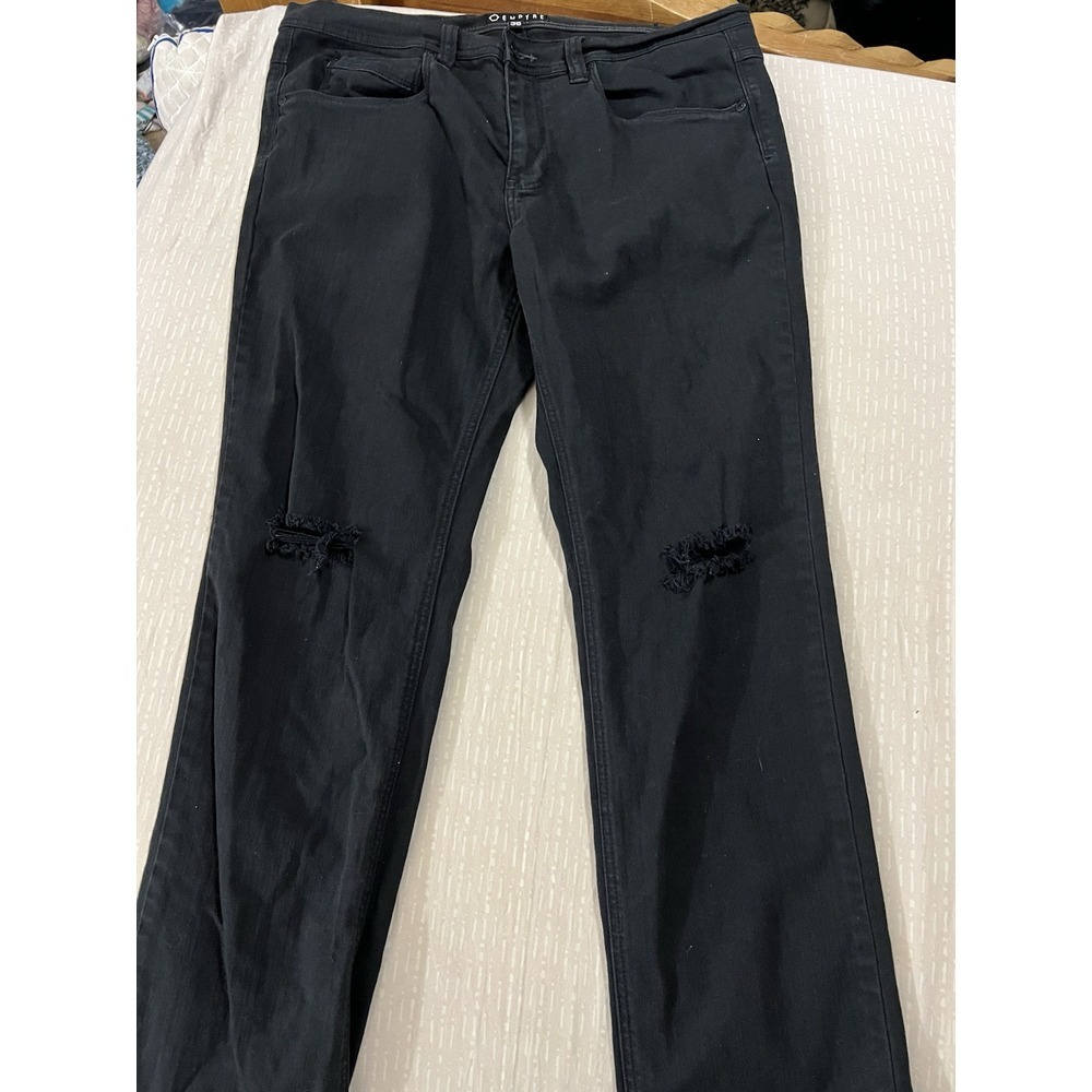Empyre Jeans Mens Size 36 Black Denim Skeletor Distress Skater Grunge Goth Pants